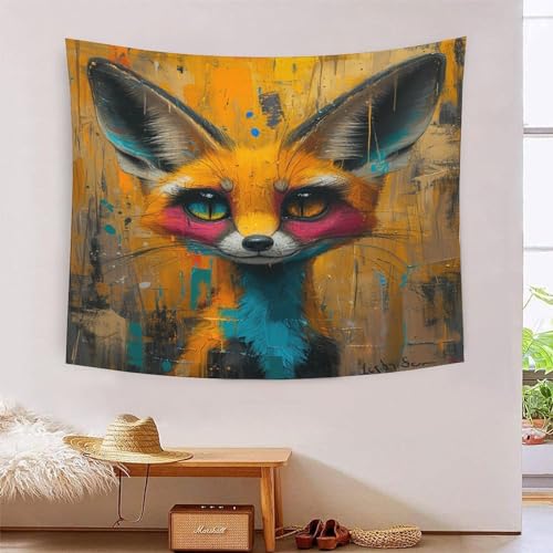 Tapisserie Fox 3D tenture murale salon chambre rideau tissu déco 180cmx230cm