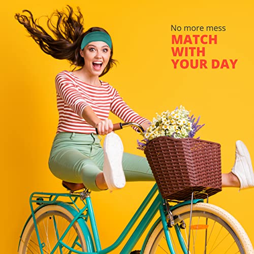 Lotus78 12 Pack Headbands For Women Yoga Elastic Hair Bands Workout Running Sport Non Slip Sweat Hair Wrap For Girls(Feel Icon) #TOP5