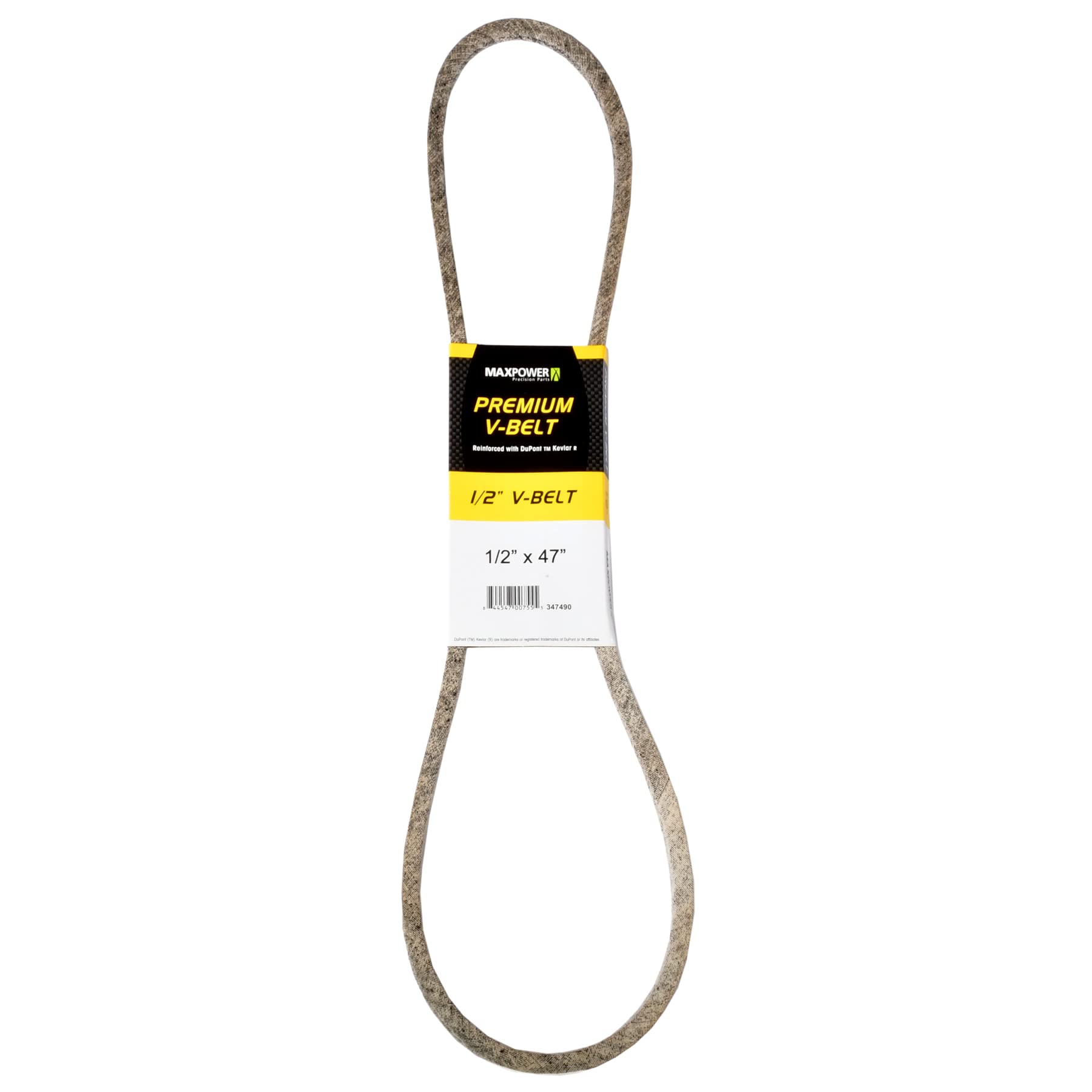 Maxpower 347490 Premium Belt Reinforced with Kevlar Fiber Cords, 1/2" x 47", Beige