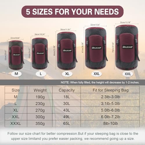 Outdoor Storage Stuff Sacks, Camping Gear Organizer (RED, XL) - image 2