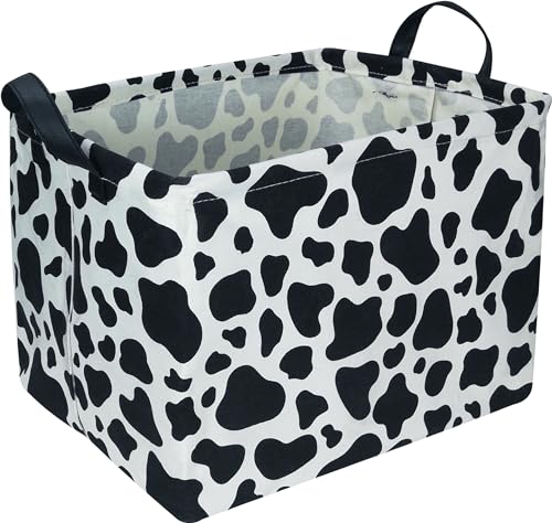 Image of NTAOHAMPER Rectangular Cow Storage Basket, Waterproof Cowprint Box with Handles, Room Decor, Gift Basket for Cow Lovers, Collapsible Storage Bin(Cow)