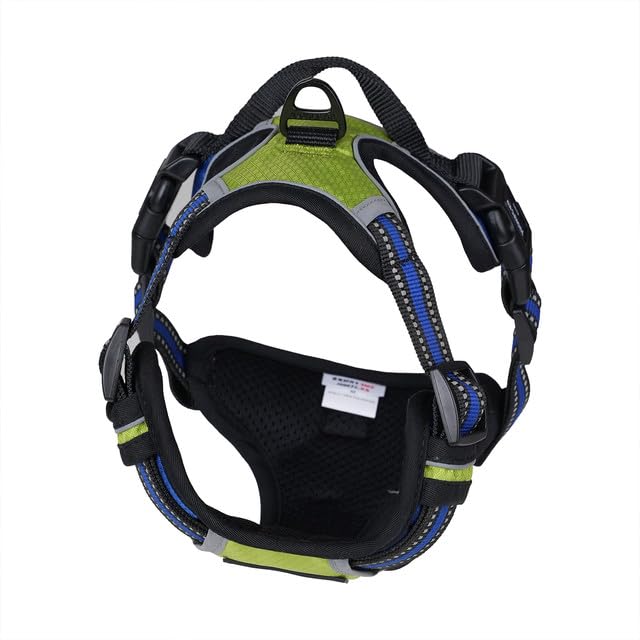 Emily Pets Dog Harness Medium Sized Dog, No Pull Service Vest with Reflective Strips and Control Handle, Adjustable and Comfortable for Easy Walking, No Choke Pet Harness (Parrot Green, M)