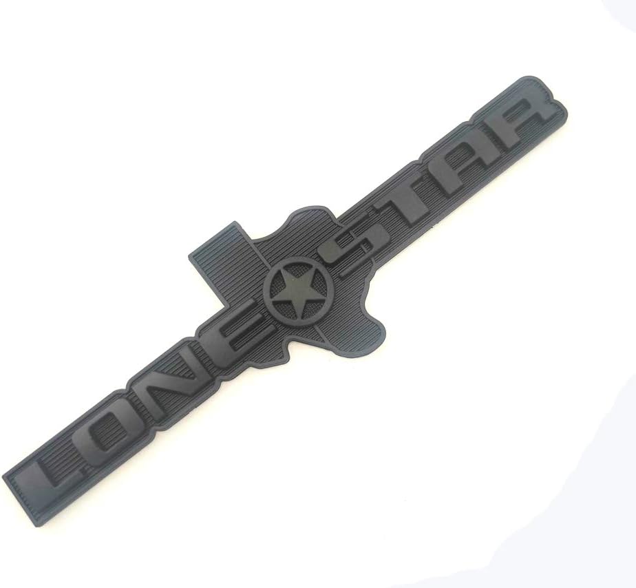 Lone Star Edition Texas Tailgate Rear Badge Emblem Sticker Decal Replacement for 1500 2500 3500 F150 (Matte Black)