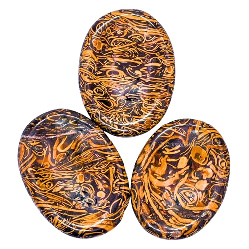 Image of Crystal Heaven Certified Mariyam Jasper Thumb Worry Pebbles Stones Anxiety Stress Relief Massage - Aaa Grade Original Healing Gemstone Agate Rubbing Stone Yoga Meditation Spiritual Reiki Feng Shui