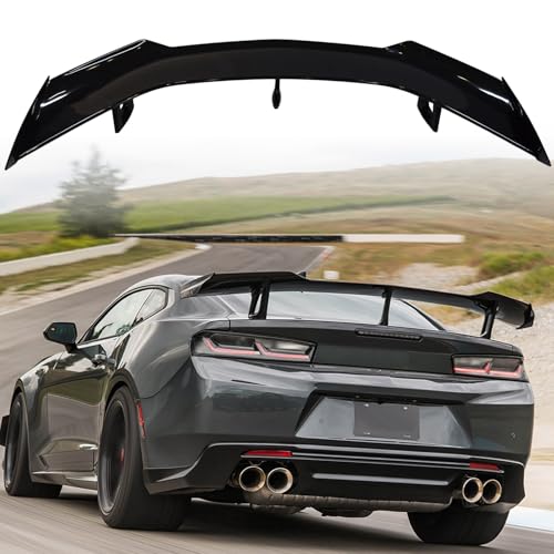 Information on ZL1 1LE High Wing Rear Spoiler Installed on non-ZL1 1LE Models - 2016-2021 Chevrolet Camaro 6 Eruovque Rear Trunk Spoiler Compatible with 2016-2024 Camaro RS/LT/SS/LS/ZL1/LT1 Convertible&Coupe 2-Door Models, ZL1 1LE Style Rear Spoiler, Gloss Black
