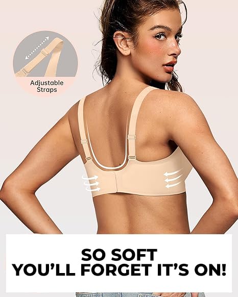 Image of JellyLift Seamless Wireless Jelly Bra for Women | No Underwire, Deep V Invisible T-Shirt Bra | 360 Jelly Support, Adjustable Straps | S-3XL