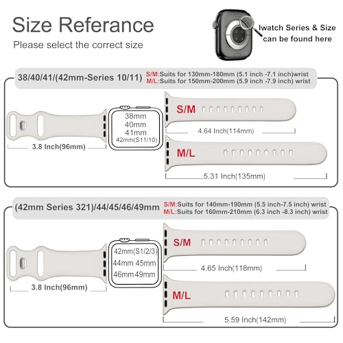 Image of Sport Bands Compatible with Apple Watch Band Women Men 40mm 38mm 41mm 42mm 44mm 45mm 46mm 49mm ,Soft Wristband Waterproof Replacement Strap for iWatch Bands Series 11 10 9 8 7 6 5 4 3 2 1 SE Ultra Starlight