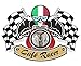 Retro Cafe Racer Ton Up Motero Diseño con Italia Il Tres Colores Bandera para Italiano Moto Vinilo Coche Moto Casco Adhesivo Pegatina 90x65mm