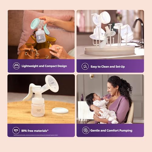 Image of Philips Avent Essential Manual Breast pump SCF417 /11 | Easy Silicone massage cushion & Ergonomic handle, Soft & Gentle, BPA Free