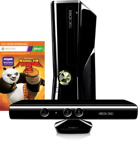 Preisvergleich Produktbild Xbox 360 - Konsole Slim 250 GB inkl. Kinect Sensor, Kung Fu Panda 2 (Download) und Kinect Adventures, schwarz-glänzend
