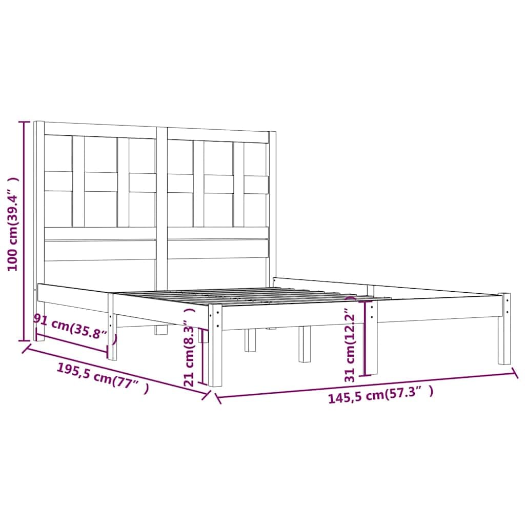 lite drewno sosnowe z zagłówkiem klasyczny czarny 140x190 cm | Rama łóżka sosnowa czarna 140x190 cm lite drewno z zagłówkiem do sypialni