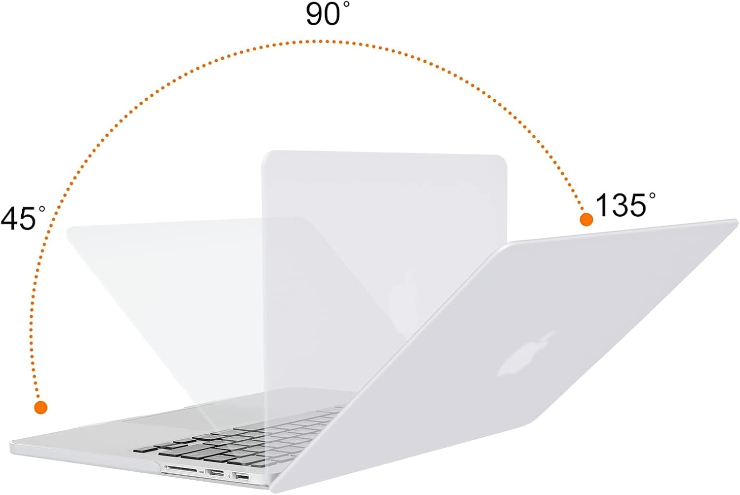 MOSISO Case Only Compatible with MacBook Pro Retina 13 inch (Models: A1502 & A1425) (Older Version Release 2015 - end 2012), Plastic Hard Shell Case & Keyboard Cover & Screen Protector, White