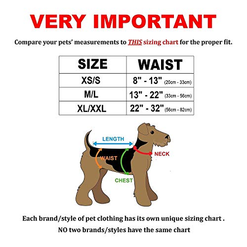 Funnydogclothes Pack Of 2 Dog Skirt Female Diapers With Suspenders For Small And Large Pet 100% Cotton Plaid Tartan Blue Red (Xl/Xxl Waist 22 "- 32") #TOP1