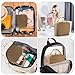 JOYYTUU Makeup Bag, Large Capacity with Room for Brushes and Mirror, Travel Makeup Organizer, Portable Standing Make Up Case, Waterproof Cosmetic Toiletry Bags with Handle, Color Brown