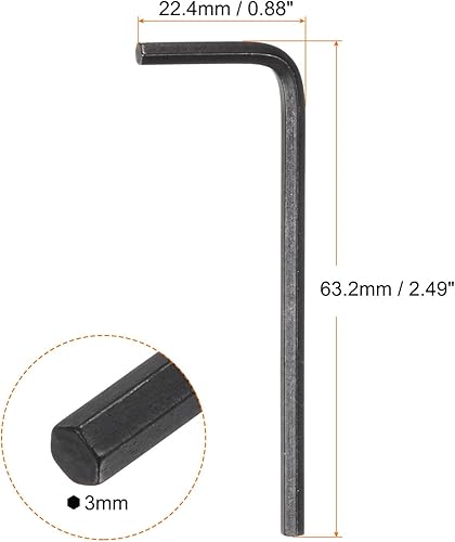 Miniatura 2 de HARFINGTON 30pcs llave hexagonal 0.118 in métrica CR-V L en forma de cabeza hexagonal herramienta de reparación