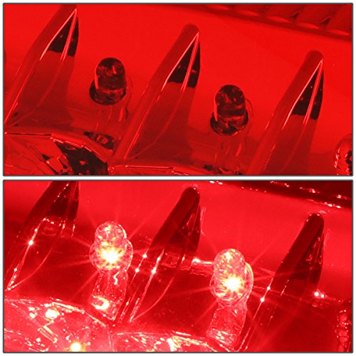 Image of Auto Dynasty Tail Lights Compatible with 2008-2016 Ford F250 F350 F450 F550 Super Duty, Driver and Passenger Side LED Brake Lamps, Chrome Housing Red Lens