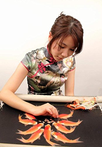 Silk Art 100% Handmade Love Birds Fengshui Silk Embroidery Framed 13*13 Inch， Mandarin Ducks Playing In The Water Painting For Bride Couple Lover Wedding Silkart017 #TOP4