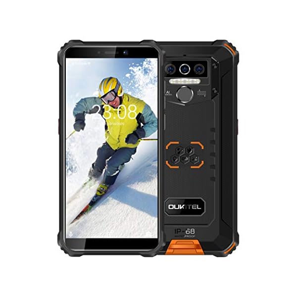OUKITEL WP5 Pro Rugged Cell Phone Unlocked, 4GB +64GB 8000mAh Android 10 Smartphone IP68 Waterproof 5.5" HD+ Triple Camera Global Version 4G LTE GSM AT&T T-Mobile Metro PCS Face ID Fingerprint