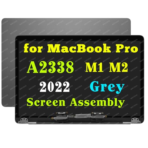 Image of Screen Replacement for MacBook Pro A2338 M1 M2 2022 LCD Assembly | EMC 8162 EMC 3578 661-17548 661-17549 MYD83 MYD92 MNEH3 MNEJ3 MNEP3 MYDA2 MYDC2 MNEQ3 MNEQ3xx /A MNEP3xx /A Grey