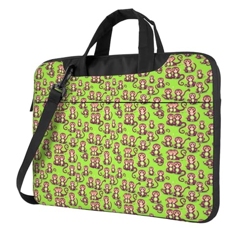 Sac ordinateur portable vert et motif singe pour vos trajets urbains