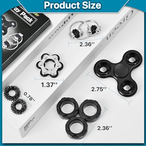 Fidget Toys Adults Pack 6PC, Christmas Stocking Stuffers for Teen Boy Fidgets for Classroom Cool Gadget Desk Toys for Teens Figette Spinner Figits Ring ADHD Autism Must Have Stress Anxiety Relief Toy - Image 3