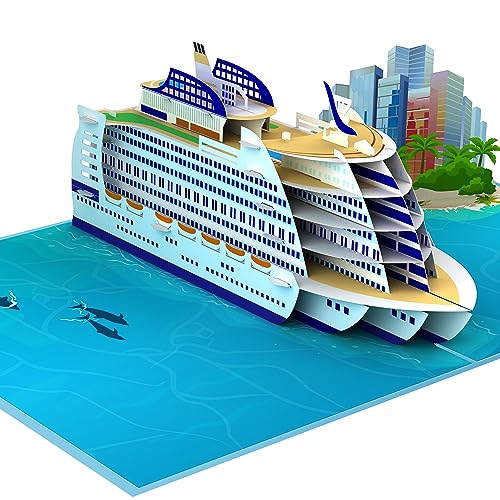 LIMAH® Tarjeta desplegable de cruceros – Tarjeta de cumpleaños 3D – Cupón, regalo para viajes en barco, vacaciones, luna de miel, cruceros