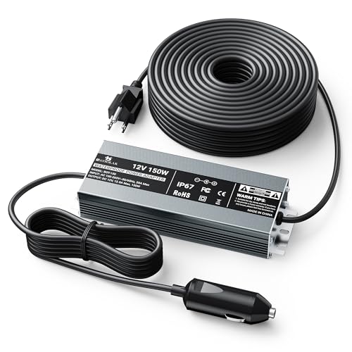 SAYSOLAK 12V 12.5A Waterproof Power Supply for Green Mountain Grill Davy Crockett Daniel Boone Prime/Plus Jim Bowie Prime/Plus Ledge Peak Trek 18Ft Power Adapter Replacement for 12V GMG Grills