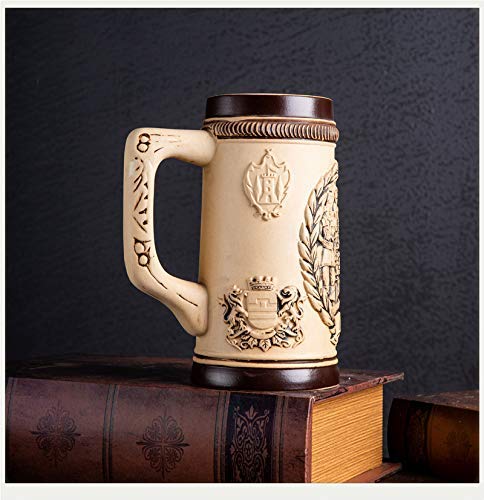 Pierre de soulagement de tasse de bière allemande, sculpture chope à boire 15x18 cm