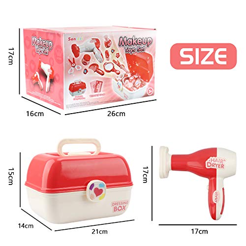 Kinder Schminkset Spielzeug Prinzessin Friseur Set mit Vielen Zubehör - 28 Stücke für 3 Jährige Mädchen