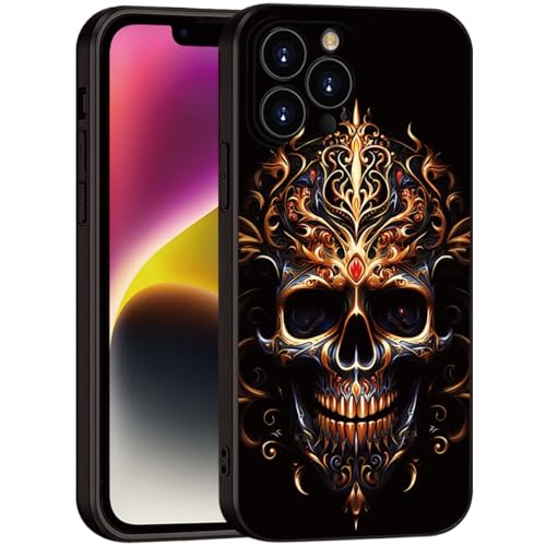 Printed with Skull for iPhone 15 pro max case, Silicone Soft Shockproof Case Featuring a Reaper Skeleton Print with - for a Distinctive Edge (A2-Skull-Death God Skeleton)