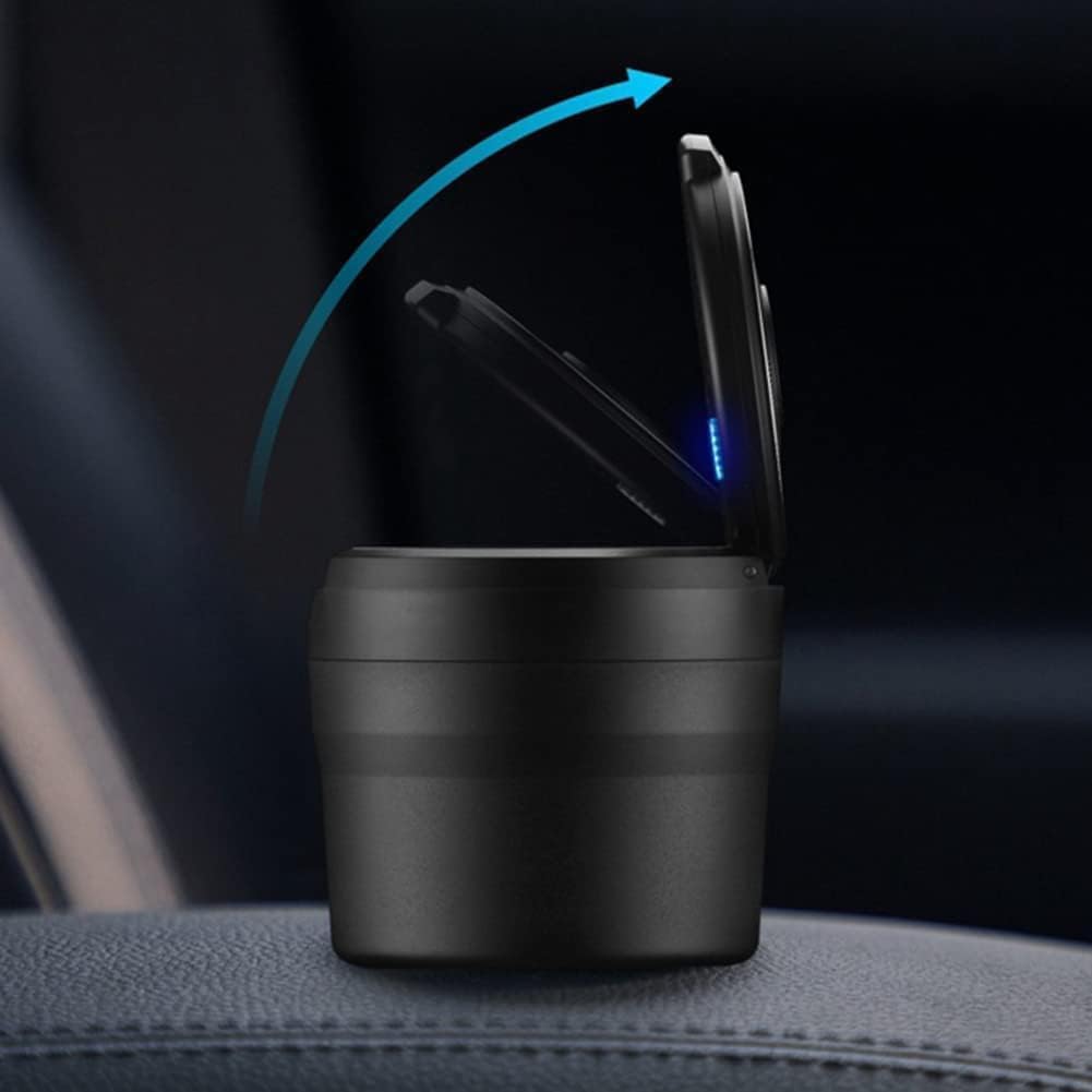 Cendrier Voiture pour Citroen e-C4 2021-2022 LED Portable Cendrier en Acier Inoxydable avec Couvercle Anti Odeur Auto-extinguible