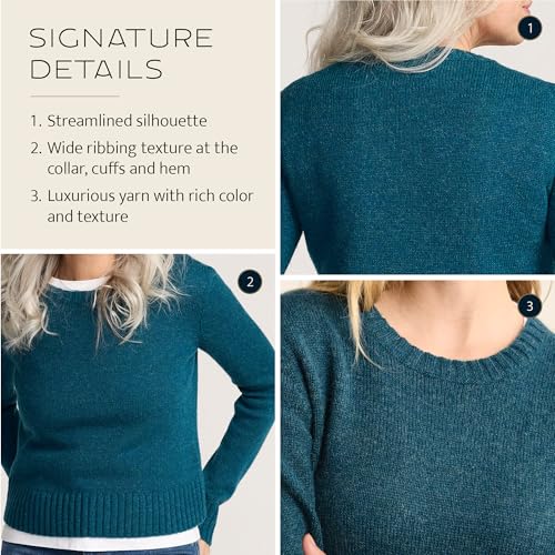 Image of Pendleton Women's Shetland Crew, 100% Soft Knit Wool Pullover, Classic Crewneck, Relaxed Fit, Comfortable Long-Sleeve Top