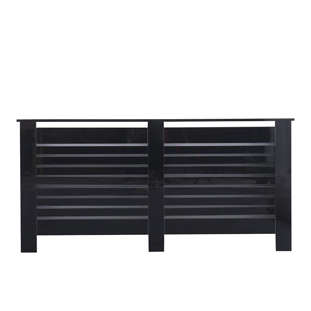 CFDZ Newry High Gloss Radiator Covers,in 4 Sizes,in 4 Colors,Wall Decorative Cabinet,Assemble Needed,78/111.5/151.5/172cmX19X82cm (Black-XL-172cm)