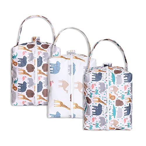 Image of Lmbabter Wet Dry Bag 3PCS Diaper Organizer Bag Nappy Pouch Water- resistan Diaper Pod for Diaper Bag,Gym Bag,Travel Bag