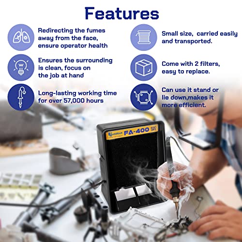 Kratio Fume Extractor Anti-ESD Solder Smoke Absorber Portable Filter for Soldering DIY Fan Extraction Equipment with Spare Activated Carbon Brazing Welding Soldering - Image 4