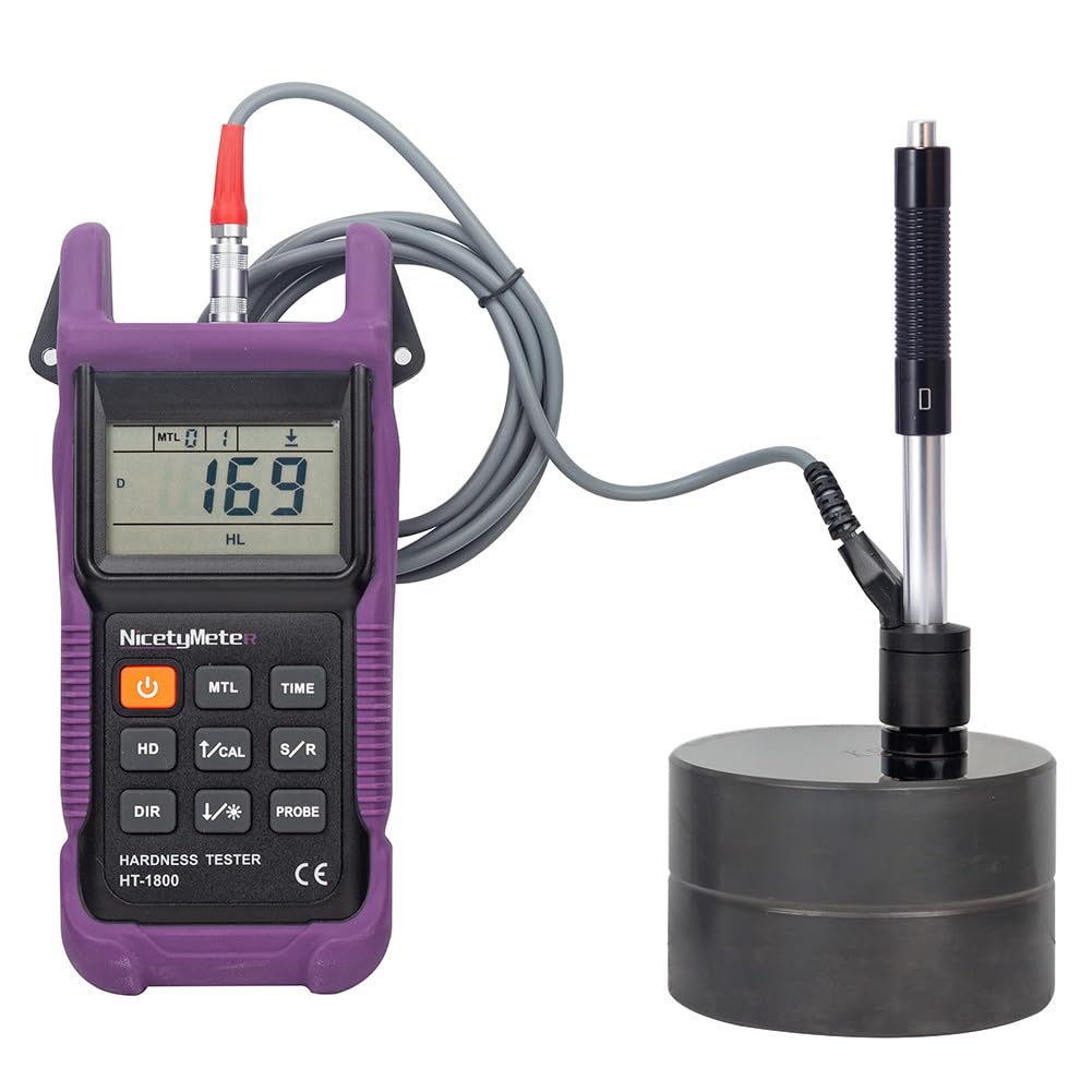Hardness Tester, HT1800 Leeb Hardness Tester Meter 200 to 960 HLD Metals Durometer TesterHLD HRC HRB HB HV HS Σb with Standard D Type