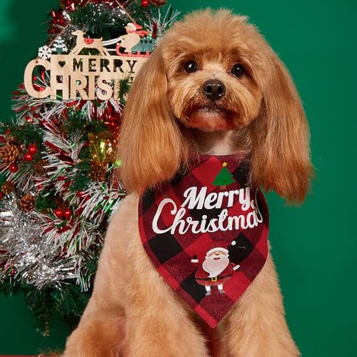 4 Stück Weihnachtshund Bandanas,Weihnachten Hund Halstuch,Hundehalstuch,Dreieck Haustier Lätzchen für Haustier Weihnachten Kostüm Dekoration Zubehö (B)