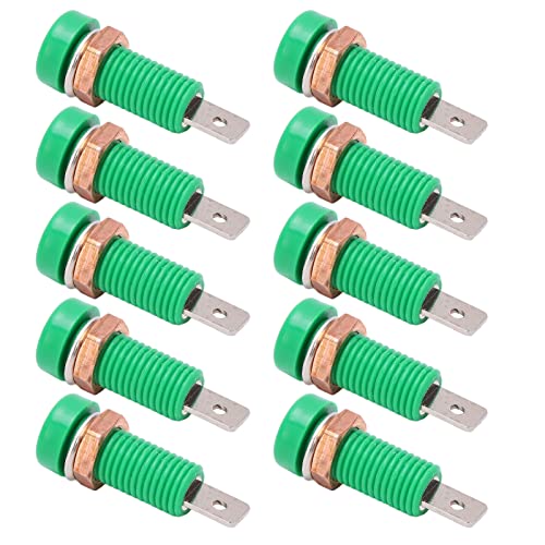 Image of 10PCS 4mm Green Banana Jack Female Socket Panel Mount for Test Equipment Electronic Instruments