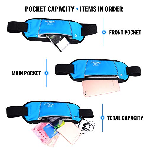 Pacote de cintura, Andoer Bolsa de cintura reflexiva para cinto de corrida leve e respirável bolsa s