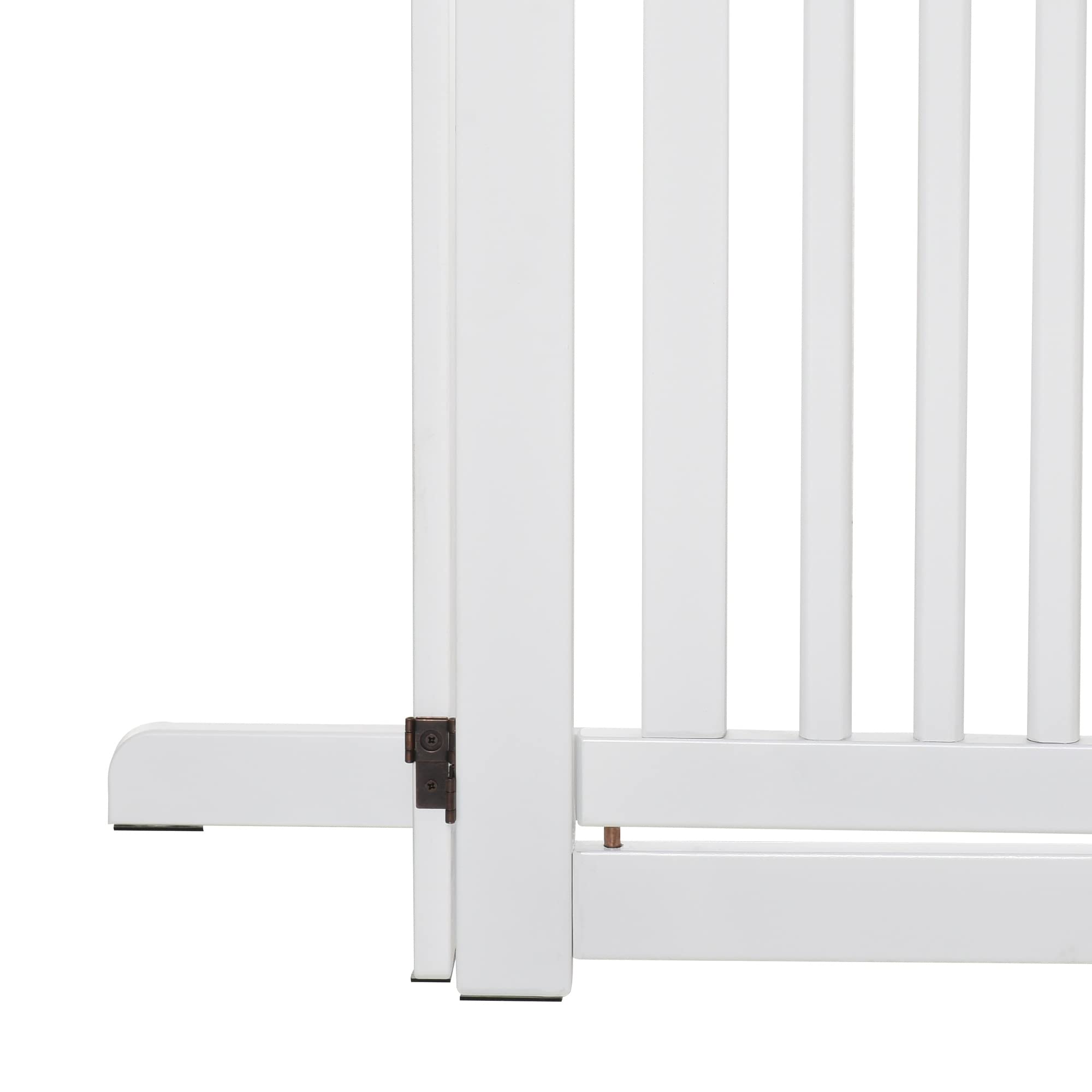 PawHut Barrière de sécurité Chien barrière modulable Pliable avec Porte verrouillable intégrée 155 x 35,5 x 76 cm MDF Blanc