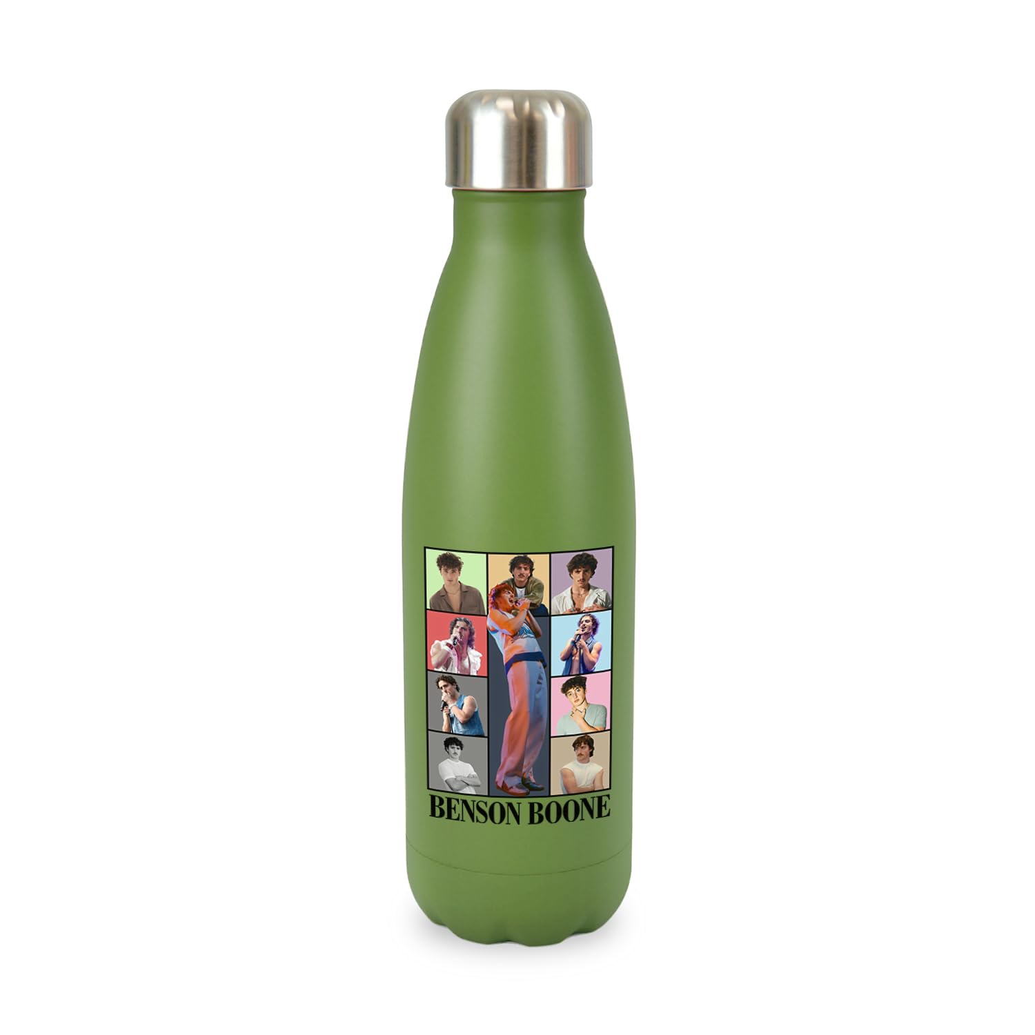 New Spirit Original Military Green Boxes Design Benson Boone, Screw Top Lid Stainless Steel Water Bottle Drinks Cup Water Bottle Refill Cute Fun Explore Travel