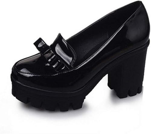 Amazon Nomsocr ロリータパンプス レディース 森ガール 蝶結び 防水台 学生靴 厚底靴 コスプレ靴 黒 ローヒール カジュアル 履きやすい ロリータシューズ 大きいサイズ Nomsocr ローファー スリッポン