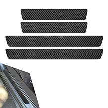Car Door Sill Protector, Carbon Fiber Scratch-resistant & Anti-slip Door Sill Protector Strips, Stylish Sporty Vehicle Decal Accessories, for Most Vehicles, Sedans, SUVs Black