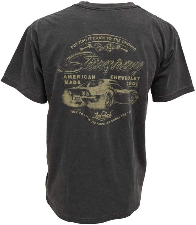 Mens Laid Back Charcoal American Made Chevrolet Cool Corvette C3 T-Shirt