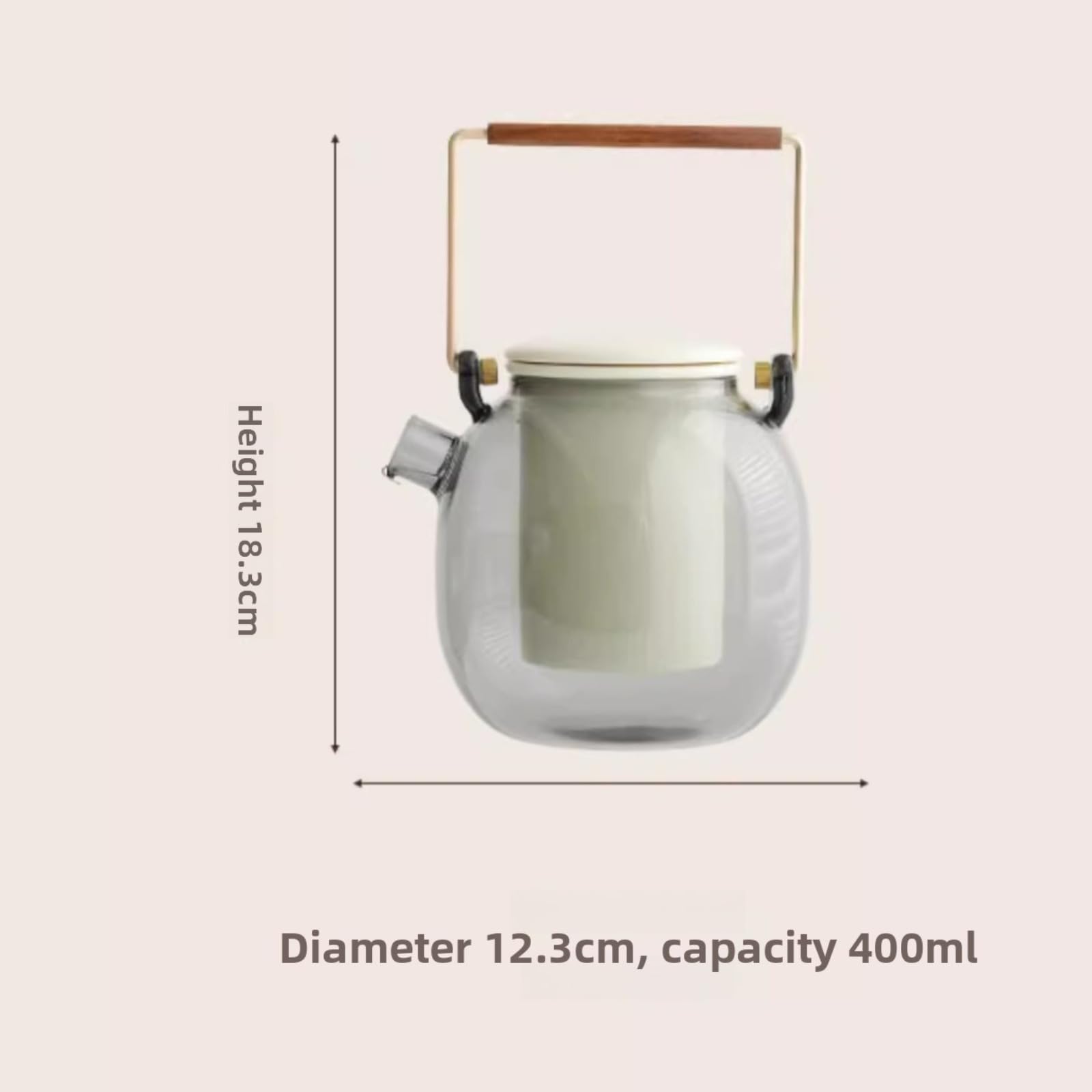 Szklany dzbanek do herbaty w stylu chińskim, 400 ml, żaroodporny domowy zestaw do herbaty