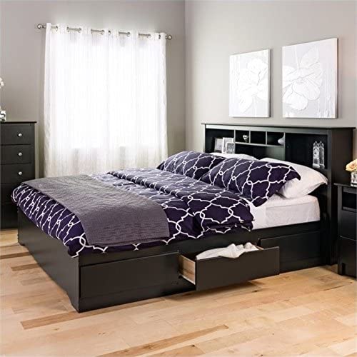 Prepac King Bookcase Headboard, Black #TOP3