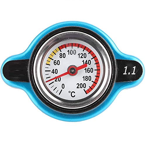 Tapa del radiador termostático - Tapón radiador con medidor- tapa sobrepresión radiador con termómetro - alta compatibilidad, 1.1 bar