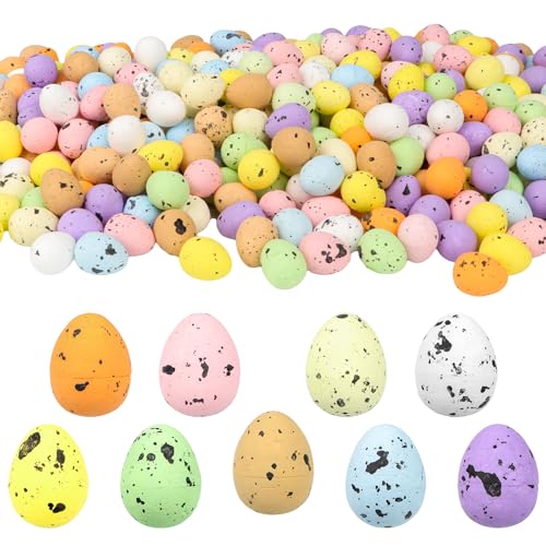 Songjum 200 Pièces Mini Décoration Oeufs de Pâques Oeufs de Pâques Oeufs Tachetés Décoration d'oeufs d'oiseaux Artificiels pour Offres Pâques Kids Craft...