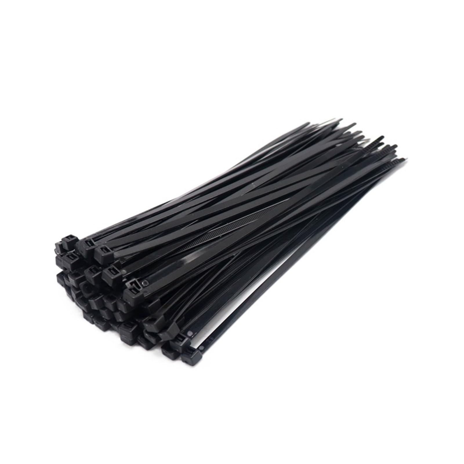 Fermacavi in nylon, fascette in plastica e nylon, 100 pezzi, autobloccanti, nero, diverse dimensioni (5 x 200 mm)