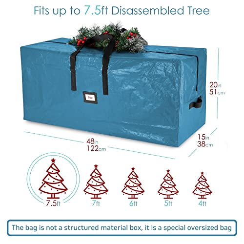 Image of Hearth & Harbor 7.5 ft Christmas Tree Storage Bag - Artificial Christmas Tree Bag with Reinforced Handles, Dual Zipper, Wide Opening - Large Storage Container for Trees and Decorations